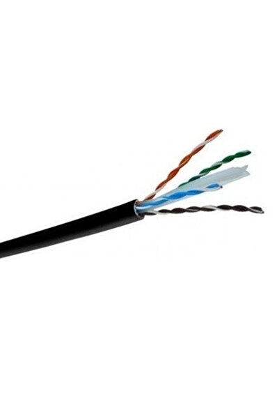 Erse Cat-6 Utp Pe Awg 4x2x23mm2 Harici Pvc Data Kablosu Siyah Kılıflı