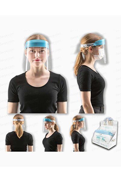 Plug&Exit Buğu Yapmayan Mavi Yüz Siperliği Koruyucu Maske - Antifog Face Shie...