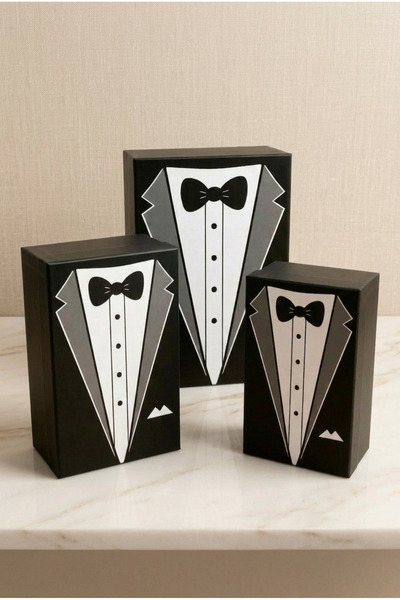 CREAPACK Damat Bohçası, Damat Hediye Kutusu, Çeyiz Kutusu XL Boy 3 Adet Kutu
