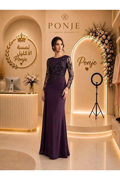 genric ✨ Evening Dress Purple Color