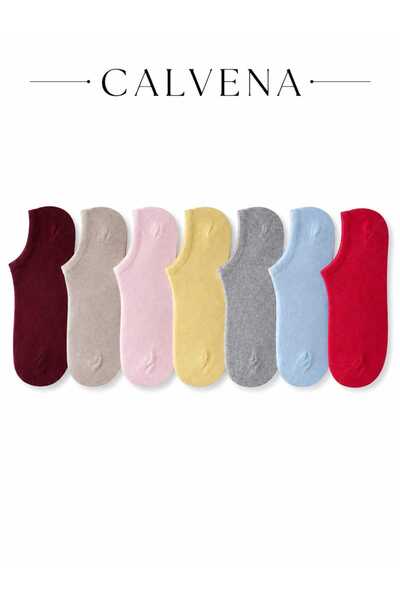 Calvena Women's Bamboo Invisible 7 Pairs of Colorful Ballerina Socks
