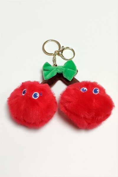 Angel Of Life Cherry Plush Teddy Bear Keychain 1 Piece