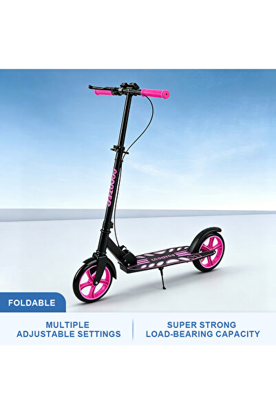 Vitakit Portable Adjustable Foldable Kick Scooter with Anti-Slip Deck & Shock...