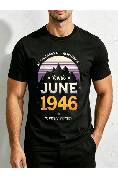 2mcup تي شيرت رجالي بتصميم ريترو عتيق، تصميم جبل يونيو 1946 الأيقوني، إصدار ا...