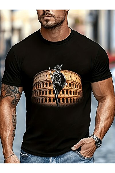 212Wear Pure T-Shirt with Roman Gladiator Arena Print, Summer Men'S Wear, Ver...