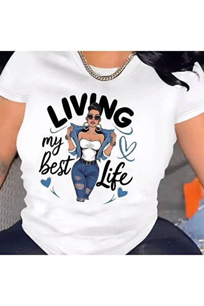 212Wear تي شيرت نسائي كاجوال بأكمام قصيرة، قطعة واحدة، 100% قطن ثقيل - ياقة د...
