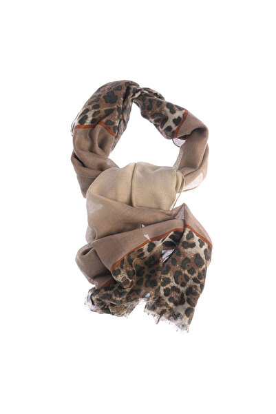 meli melo Esarfa usoara cu print leopard si tonuri pamantii