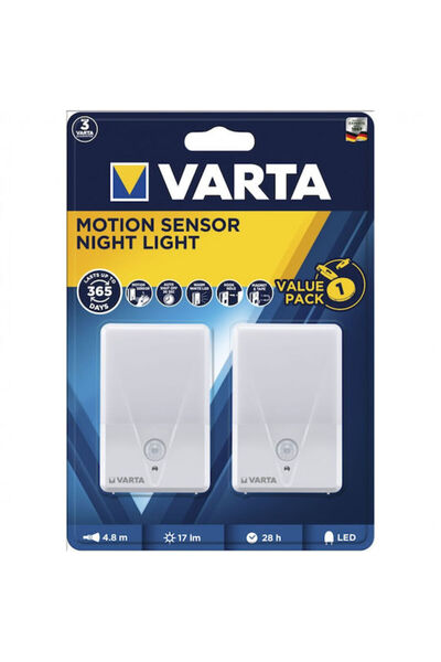 Varta Φωτάκι νυκτός LED με μπαταρία και αισθητήρα κίνησης, 2 τεμάχια, Κωδικός...