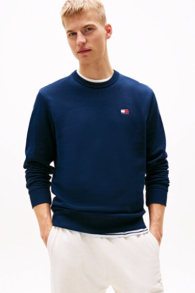 Tommy Jeans % 100 Pamuk Regular Fit Bisiklet Yaka Sweat Erkek SWEAT DM0DM2066...
