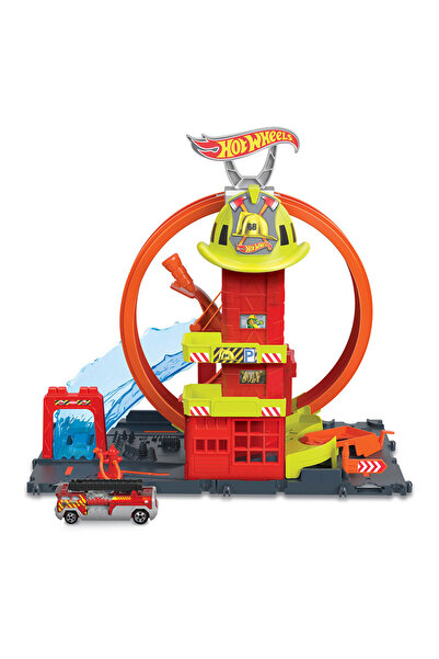 HOT WHEELS Set de pistă Stație de pompieri, Stație de pompieri - Superloop, 4...