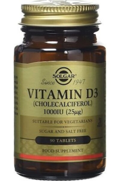 Solgar Vitamin D3 1000 IU (25μg), 90tabs