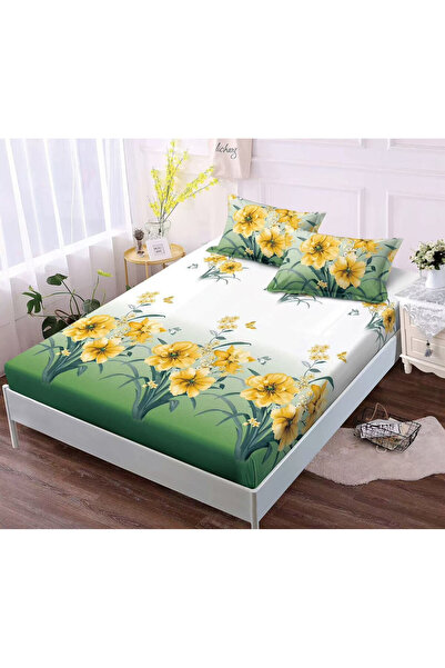 Pucioasa Set 3 Piese Lenjerie pentru Pat Dublu: Husa cu Elastic + 2 Fete de P...