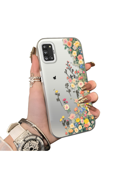 Hontinga Samsung Galaxy A31 Compatible Silicone Edge Hard Back Case Couple Ph...