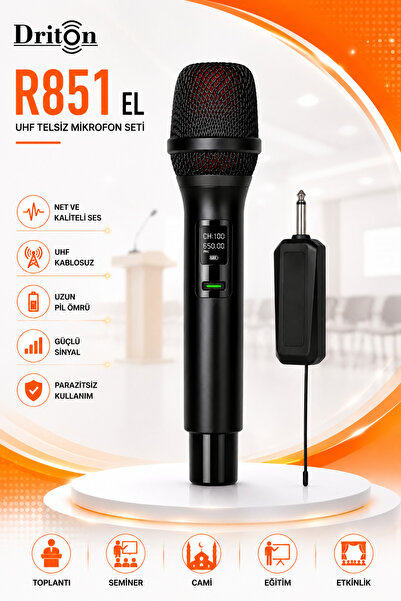DRİTON R-851 KABLOSUZ JACKLI TELSİZ EL MİKROFON