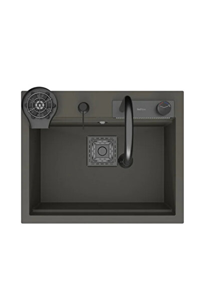 RealStone Real Stone Angel Granit Akıllı Eviye Seti Gri 60X49