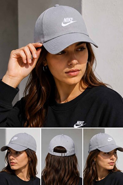 Nike Pălărie gri unisex Pălărie sport reglabilă Logo brodat șapcă de baseball...
