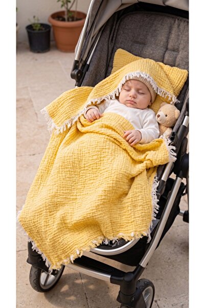 MYLASA HOME 100% Cotton Muslin Baby Blanket Double Sided 100X120 cm