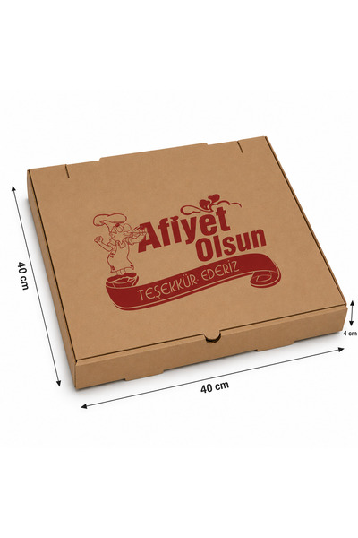 Genel Markalar 40x40x4 Karton Pizza Kutusu 100 Adet Kahverengi