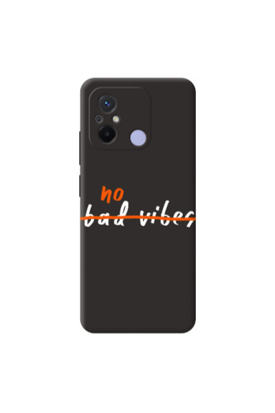 Other Xiaomi Redmi 12C No bad vibes 2 Black Colored Silicone TPU Θήκη