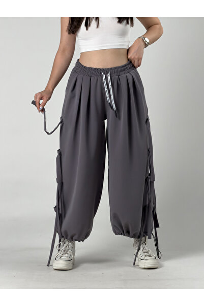 COCOPELLI Women's Smoked Wide-Leg Trousers with Rope Detail Coc3240