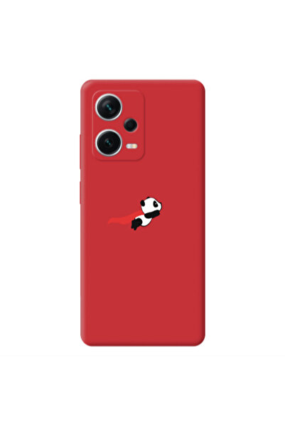 Other Xiaomi Poco X5 kite flying panda Red Colored Silicone TPU Θήκη