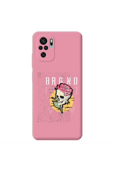 Other Xiaomi Redmi Note 10S Skull Roses Pink Colored Silicone TPU Θήκη