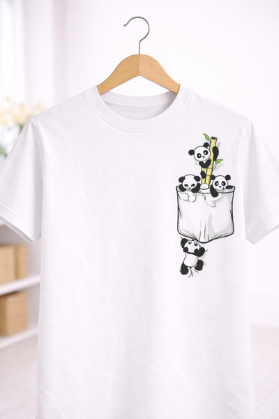 cc collection Children's Panda Printed T-Shirt Casual Comfortable Kids T-Shirt