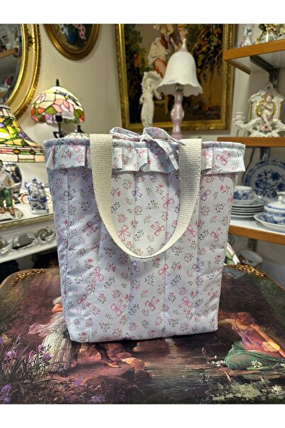 Elisss Design White Floral Pattern, Thermos Bag, Handmade Bag, Hand Bag 100% ...