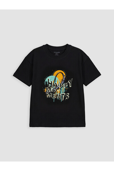 LC Waikiki تي شيرت للأولاد مطبوع عليه Vizyon New Season Crew Neck