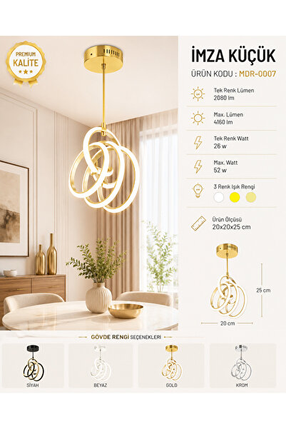 Markasız ucuz İmza Küçük LED Avize Modern Salon Avizesi Dekoratif Sarkıt Aydı...