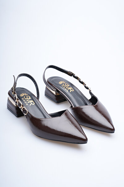 VİP SMR MODA Women's Flat Shoes with Stylish Side Accessory Detail and Gold P...
