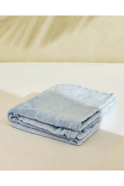 REDTAG Baby Blue Embossed Flannel Blanket