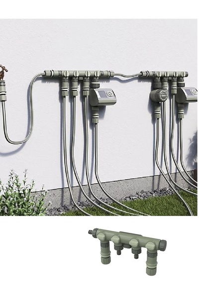 Depolife 4 Çıkışlı Musluk Bağlantı Adaptörü Vanalı 4 cıkışlı su dağıtıcı 2li ...