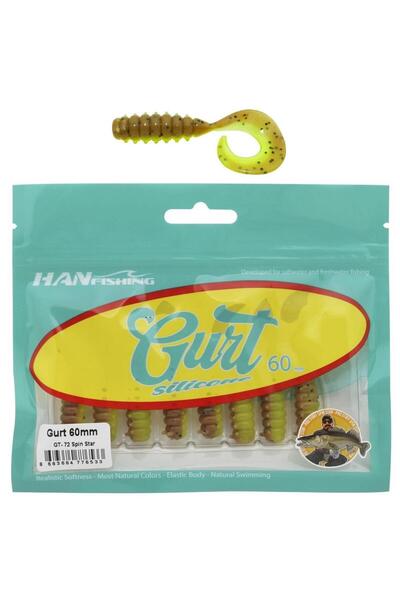 Hanfish Gurt 60 6cm Silikon Yem 8 Adet GT72 Spin Star