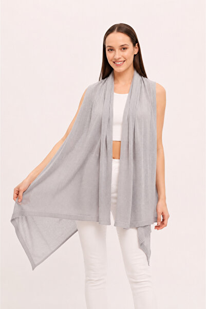 Neden Tekstil Slim Short Knitwear Poncho Vest – Chiffon Look, Lightweight and...