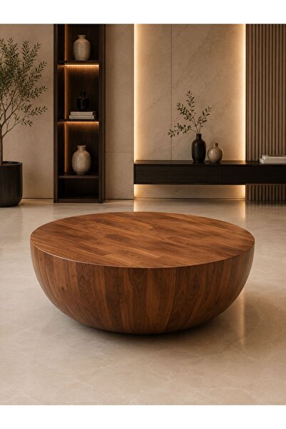 larissa design orta sehpa (ceviz ağacından üretilmektedir) çap 90cm
