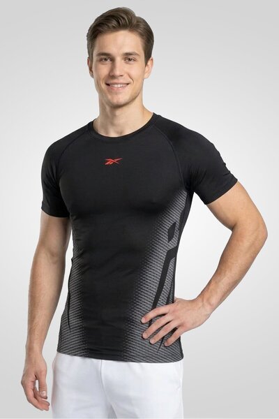 Reebok Men Sportswear Fit Short Sleeve Training T-Shirt, Black
