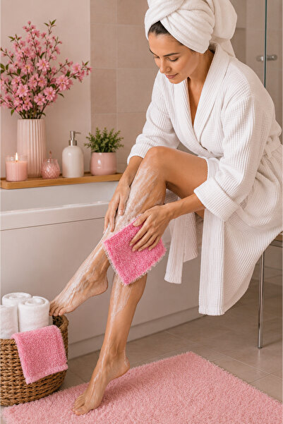 Kelebek Kese Banyo Lifi, Duş Lifi – Yumuşak Dokulu, Bol Köpüklü Vücut Temizleme Lifi 25x35CM PEMBE