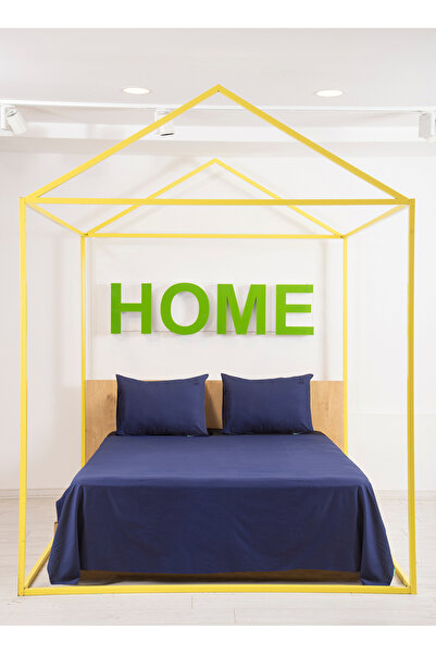 United Colors of Benetton Navy Blue Duvet Cover Set Navy Blue Tekki̇şi̇li̇k D...