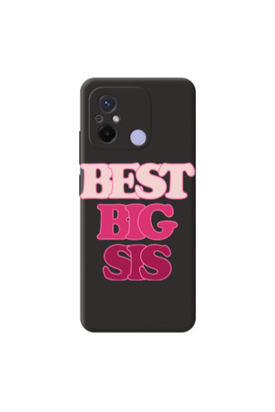 Other Xiaomi Redmi 12C Best Big Sis Black Colored Silicone TPU Θήκη