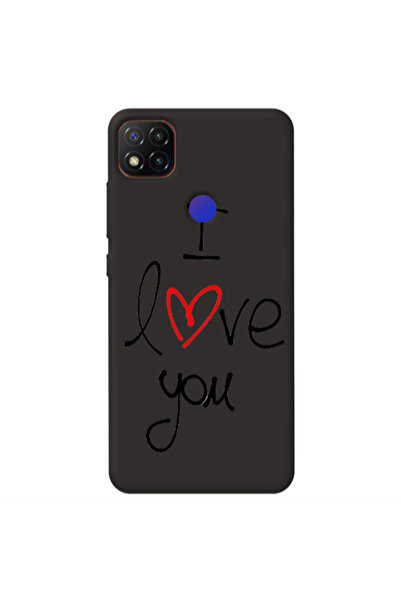 Other Xiaomi Redmi 9c i love you Black Colored Silicone TPU Θήκη