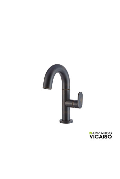 VICARIO Μπαταρία Νιπτήρα με Βαλβίδα Clic-Clac Λεπτού Σχεδιασμού Ρουστίκ Μαύρο...