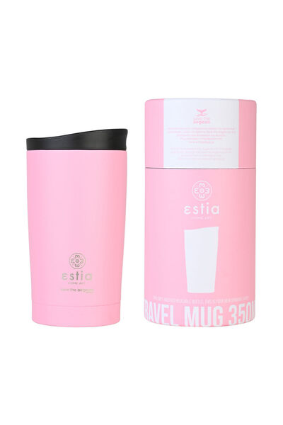 ESTIA HOME ART ECOCASA Θερμός 350ml Κούπα Ταξιδιού Save the Aegean Blossom Ro...