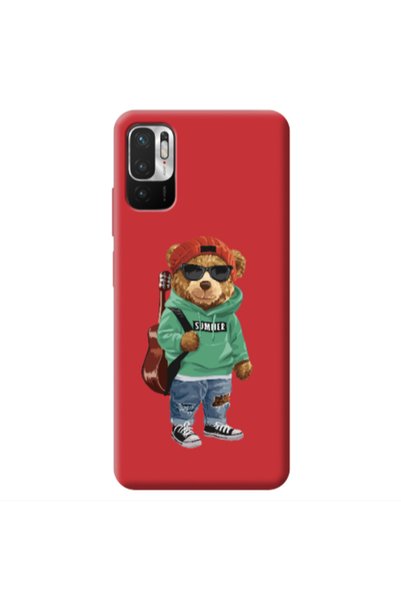 Other Xiaomi Redmi Note 10 Pro 5G Summer Tedy Red Colored Silicone TPU Θήκη