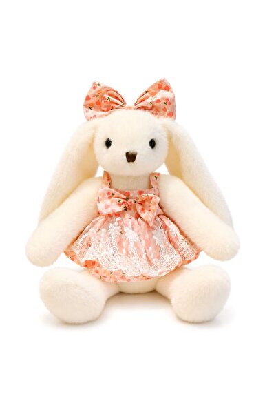 Funny Party Shop Iepuras de Plus Alb cu Rochita Roz si Fundita – Jucarie Cati...