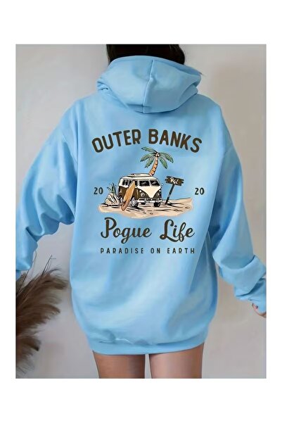 ZİYMO Unisex Hooded Sweatshirt with Back Print and Relaxed Fit