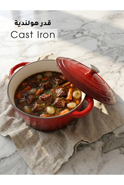 genric Healthy Cooking Enamel Cast Iron Dutch Oven 28cm Red Color