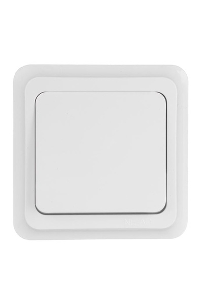 Jumbo Întrerupător Simplu de Perete, Alb, Design Minimalist, 8x8cm