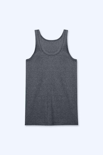 Brix Tricou cu nervuri pentru bărbați, 100% bumbac, antracit