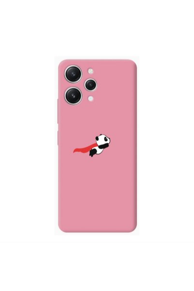 Other Xiaomi Redmi 12 kite flying panda Pink Colored Silicone TPU Θήκη